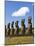 Ahu Tongariki, Tongariki Is a Row of 15 Giant Stone Moai Statues, Rapa Nui, Chile-Gavin Hellier-Mounted Photographic Print