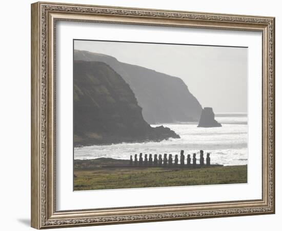 Ahu Tongariki, Unesco World Heritage Site, Easter Island (Rapa Nui), Chile, South America-Michael Snell-Framed Photographic Print