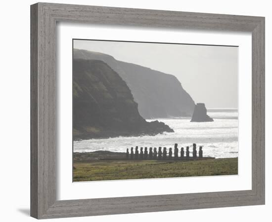 Ahu Tongariki, Unesco World Heritage Site, Easter Island (Rapa Nui), Chile, South America-Michael Snell-Framed Photographic Print