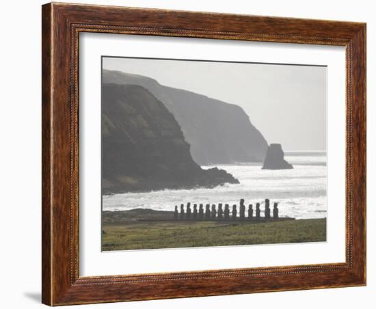 Ahu Tongariki, Unesco World Heritage Site, Easter Island (Rapa Nui), Chile, South America-Michael Snell-Framed Photographic Print