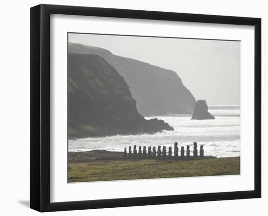 Ahu Tongariki, Unesco World Heritage Site, Easter Island (Rapa Nui), Chile, South America-Michael Snell-Framed Photographic Print