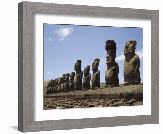 Ahu Tongariki, Unesco World Heritage Site, Easter Island (Rapa Nui), Chile, South America-Michael Snell-Framed Photographic Print