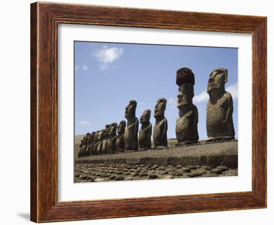 Ahu Tongariki, Unesco World Heritage Site, Easter Island (Rapa Nui), Chile, South America-Michael Snell-Framed Photographic Print