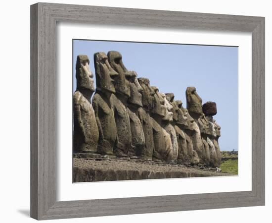 Ahu Tongariki, Unesco World Heritage Site, Easter Island (Rapa Nui), Chile, South America-Michael Snell-Framed Photographic Print