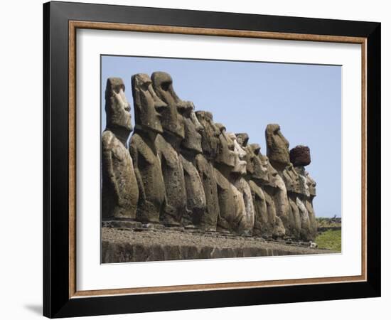 Ahu Tongariki, Unesco World Heritage Site, Easter Island (Rapa Nui), Chile, South America-Michael Snell-Framed Photographic Print