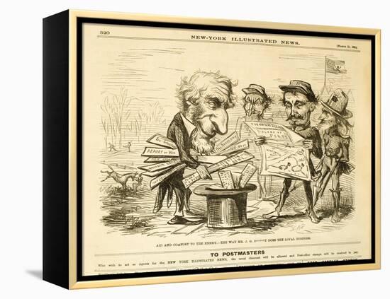 Aid and Comfort to the Enemy. - the Way Mr. J.G. B*****T Does the Loyal Business, 1862-Thomas Nast-Framed Premier Image Canvas