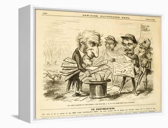 Aid and Comfort to the Enemy. - the Way Mr. J.G. B*****T Does the Loyal Business, 1862-Thomas Nast-Framed Premier Image Canvas