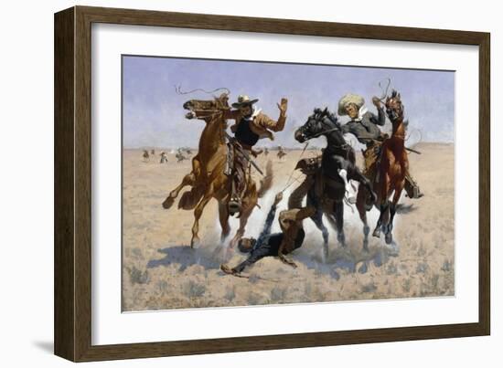 Aiding a Comrade, 1890-Frederic Sackrider Remington-Framed Giclee Print