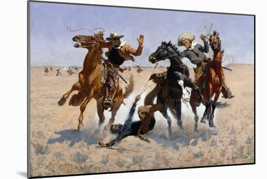 Aiding a Comrade, C.1890 (Oil on Canvas)-Frederic Remington-Mounted Giclee Print