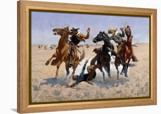 Aiding a Comrade, C.1890 (Oil on Canvas)-Frederic Remington-Framed Premier Image Canvas