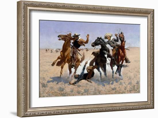 Aiding a Comrade-Frederic Sackrider Remington-Framed Giclee Print