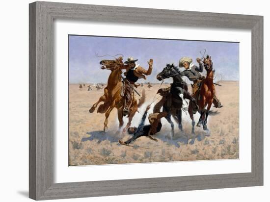 Aiding a Comrade-Frederic Sackrider Remington-Framed Giclee Print