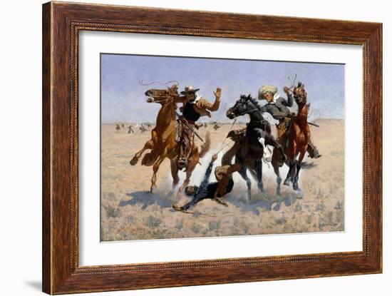 Aiding a Comrade-Frederic Sackrider Remington-Framed Giclee Print