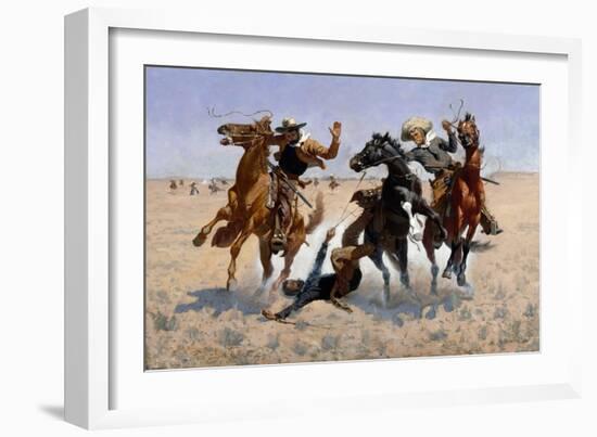 Aiding a Comrade-Frederic Sackrider Remington-Framed Giclee Print