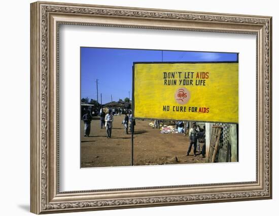 Aids Sign in the Village of Gimbii, Oromo Country, Welega State, Ethiopia, Africa-Bruno Barbier-Framed Photographic Print