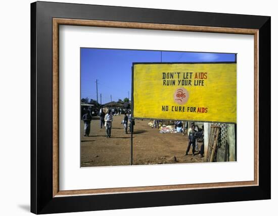 Aids Sign in the Village of Gimbii, Oromo Country, Welega State, Ethiopia, Africa-Bruno Barbier-Framed Photographic Print