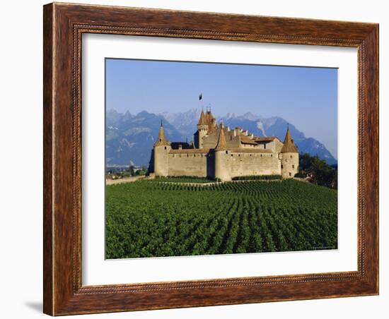 Aigle Chateau and Vineyard, Near Lac Leman, Switzerland-Adina Tovy-Framed Photographic Print