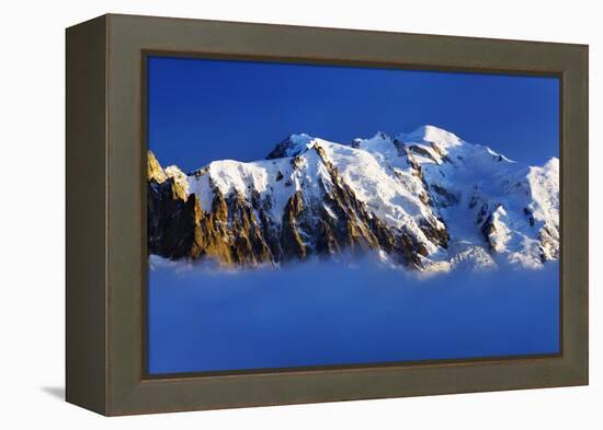 Aiguille Du Midi (3,842M) and Mont Blanc (4,810M) at Sunset, Haute Savoie, France, Europe-Frank Krahmer-Framed Premier Image Canvas