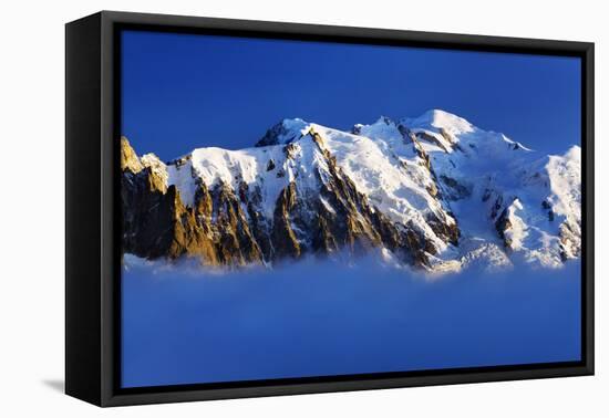 Aiguille Du Midi (3,842M) and Mont Blanc (4,810M) at Sunset, Haute Savoie, France, Europe-Frank Krahmer-Framed Premier Image Canvas