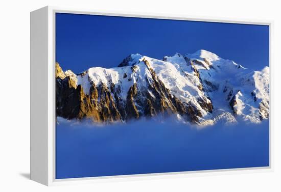 Aiguille Du Midi (3,842M) and Mont Blanc (4,810M) at Sunset, Haute Savoie, France, Europe-Frank Krahmer-Framed Premier Image Canvas