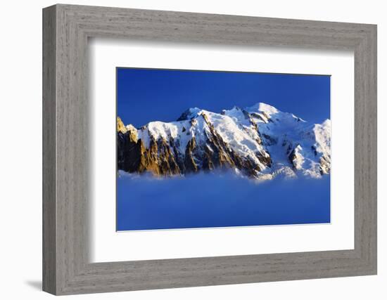 Aiguille Du Midi (3,842M) and Mont Blanc (4,810M) at Sunset, Haute Savoie, France, Europe-Frank Krahmer-Framed Photographic Print