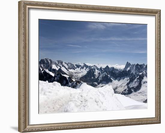 Aiguille Du Midi, View of the Mont Blanc Massif, Chamonix, Haute Savoie, French Alps, France, Europ-Angelo Cavalli-Framed Photographic Print