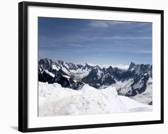 Aiguille Du Midi, View of the Mont Blanc Massif, Chamonix, Haute Savoie, French Alps, France, Europ-Angelo Cavalli-Framed Photographic Print