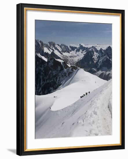 Aiguille Du Midi, View of the Mont Blanc Massif, Chamonix, Haute Savoie, French Alps, France, Europ-Angelo Cavalli-Framed Photographic Print