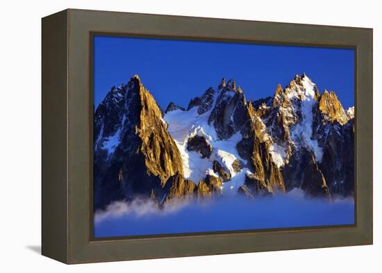 Aiguilles De Chamonix at Sunset with Clouds Rising, Haute Savoie, France, Europe, September 2008-Frank Krahmer-Framed Premier Image Canvas