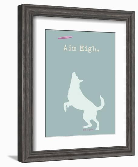 Aim High - Blue Version-Dog is Good-Framed Art Print