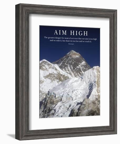 Aim High - Mt Everest Summit-AdventureArt-Framed Photographic Print