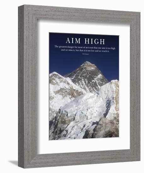 Aim High - Mt Everest Summit-AdventureArt-Framed Photographic Print