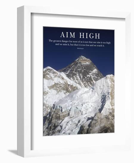 Aim High - Mt Everest Summit-AdventureArt-Framed Photographic Print