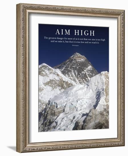 Aim High - Mt Everest Summit-AdventureArt-Framed Photographic Print