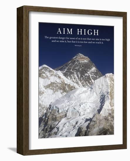 Aim High - Mt Everest Summit-AdventureArt-Framed Photographic Print