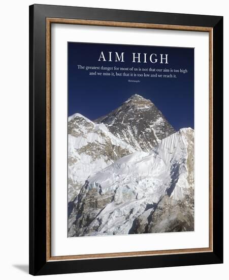 Aim High - Mt Everest Summit-AdventureArt-Framed Photographic Print