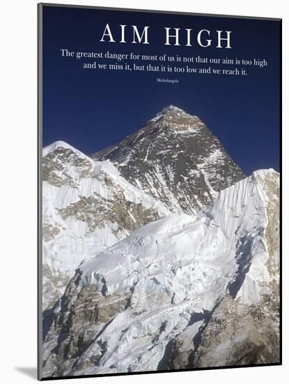 Aim High - Mt Everest Summit-AdventureArt-Mounted Photographic Print