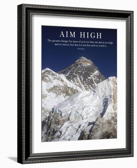 Aim High - Mt Everest Summit-AdventureArt-Framed Photographic Print