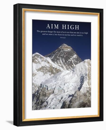 Aim High - Mt Everest Summit-AdventureArt-Framed Photographic Print