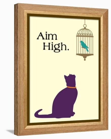 Aim High-Cat is Good-Framed Stretched Canvas