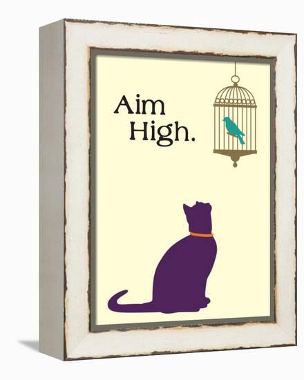 Aim High-Cat is Good-Framed Stretched Canvas