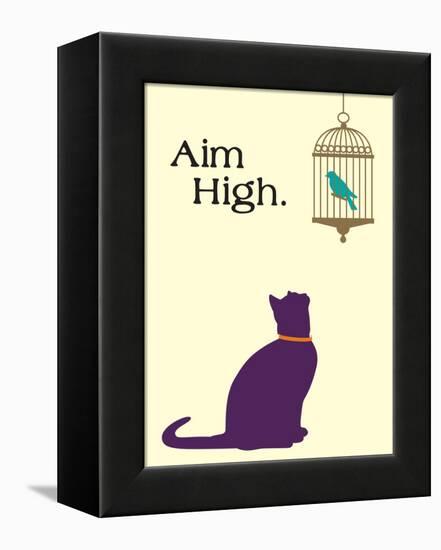 Aim High-Cat is Good-Framed Stretched Canvas