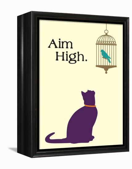 Aim High-Cat is Good-Framed Stretched Canvas