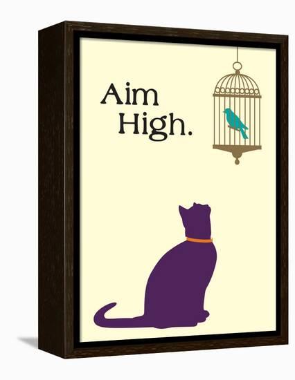 Aim High-Cat is Good-Framed Stretched Canvas