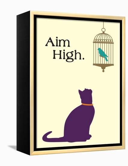 Aim High-Cat is Good-Framed Stretched Canvas