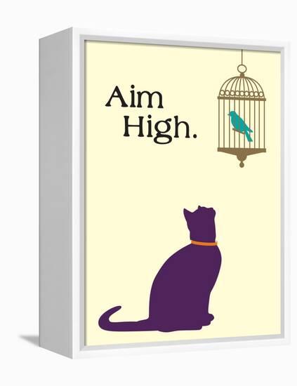 Aim High-Cat is Good-Framed Stretched Canvas