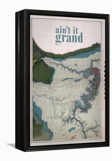 Ain't it Grand - 1882, Grand Canyon Map - The Kanab, Kaibab, Paria and Marble Canon Platforms-null-Framed Premier Image Canvas