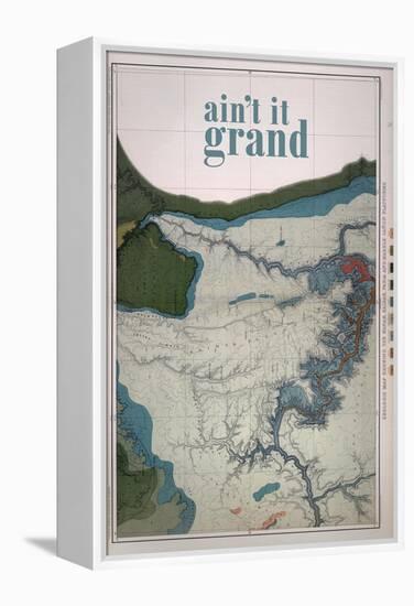 Ain't it Grand - 1882, Grand Canyon Map - The Kanab, Kaibab, Paria and Marble Canon Platforms-null-Framed Premier Image Canvas