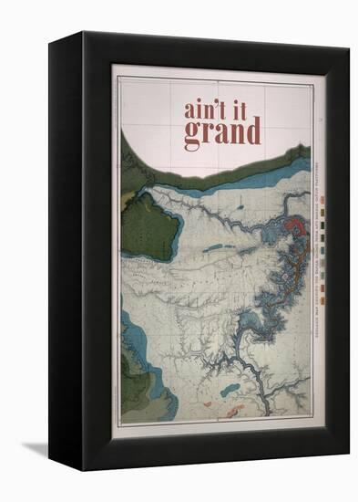 Ain't it Grand - 1882, Grand Canyon Map - The Kanab, Kaibab, Paria and Marble Canon Platforms-null-Framed Premier Image Canvas