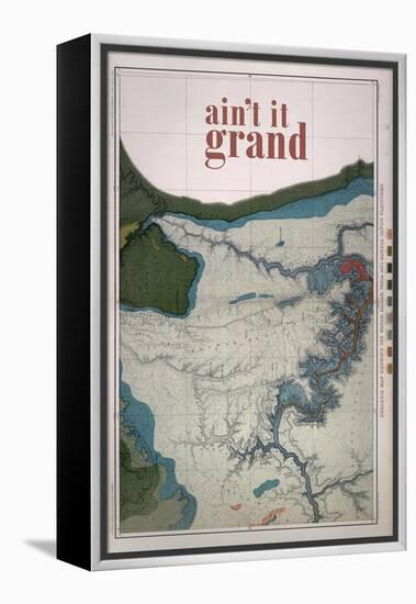 Ain't it Grand - 1882, Grand Canyon Map - The Kanab, Kaibab, Paria and Marble Canon Platforms-null-Framed Premier Image Canvas